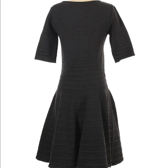 Ivanka Trump | Gray Fit & Flare Textured Sweater Dress | S - Picture 2 of 7